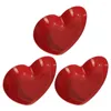 Dinnerware Sets 3 Pcs Festive Red Wedding Plate Heart Shaped Tray Pp Serving Platter