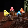 Figurines décoratives 6pcs Oiseaux artificiels faux animaux simulation de plumes modèles de jardin de mariage bricolage décoration ménage
