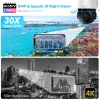 Kameralar 4K 8MP 30X ZOOM PTZ IP Kamera Açık Mekan İnsan/Araba Algılama Otomatik İzleme Kubam Kamerası 60m IR WiFi Poe CCTV Gözetim Kameraları