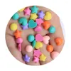 Decorative Flowers 100/50pc Colorful Resin Star Heart Round Flatback Cabochon Miniature Art For Hair Bows Center Accessories DIY Phone Case