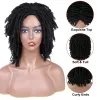 Perruques courtes dreadlocks perruques afro synthétique tressée pneosque curly torse coiffure perruques pour les femmes noires africaines