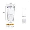 Canecas Milk Tea Glass Straw Cup suco portátil reutilizado com alta resistência à temperatura Capacidade criativa Drinkware