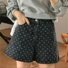 Short féminin Alien Kitty High Taim denim Femmes Loose d'été Loose Polka Dots Casualswear 2024 Vintage All Match Office Lady Wide June