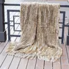 Filtar CX-D-20F Natural Color Design Soft Hand Sticked Real Fur Winter Throw with Tassels Filt