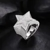Star Shape Design Hing Hit-hop High Quality GRA Certification VVS Moisanite Diamond Jewelry Ring pour les hommes ou les femmes