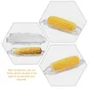 Assiettes 3 PCS Corn Plat Serving plateau transparent couverts en plastique PLIQUES PLAQUES LE MINGALE DE COB