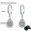 Boucles d'oreilles Smyoue White Gold 1CT PEUR CUT MISSANITE DROP OEUR POUR LES FEMMES BILLETS DE QUALITÉ DE LUXE DE LUXE SPILIE