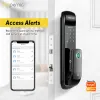 Zamknij inteligentny zamek drzwi domu Tuya Telefon aplikacja Wi -Fi biometryczna blokada odcisków palców elektroniczny cyfrowe automatyczne pchanie i system blokady drzwi pullowych