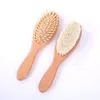 Neue Babypflege reine natürliche Wolle Baby Holzpinsel Kamm Pinsel Baby Haarbürste Neugeborene Haarbürste Säugling Kammkopf Massager1.Hölzerne Babyhaarbürste