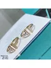 Brand charm TFF High Edition Double T Ring Female 18K Rose Gold Beimu 925 Silver Pair Fashion Simple Sweet