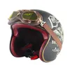 Casque de moto casque avec lunettes rétro en cuir ouvert en cuir 34 Hull Wasp vintage4713152