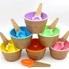 جديد جديد 1Set Kids Ice Cream Bowl مجموعة متينة الأطفال هدايا حلوى جميلة وعاء DIY الآيس كريم أدوات Icecream Bowl+Spoonfor أطفال حلوى وعاء