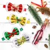 Dog Apparel 10PCS Christmas Bowtie Cute Bell Bow Pet Ties For Small&Large Dogs Cat Collar Necklace Party Accessories