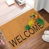 Tappeti 2024 The EST Fun Pineapple Lettera stampato Tappetino da porta 1PC Slip Moquette sporco per ingresso Coperta sfocata anteriore con pom pom