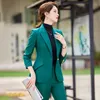 Pantalon de deux pièces pour femmes NAVIU Office dames Set Femmes Spring Autumn 2024 Solid Button Single Slim Formal Blazer Costumes Flare