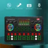 Stand M3 Ses Kartı RGB LED Kablosuz Bluetooth DJ Mikser Ses Kartı 20 Ses Efektleri Canlı Akış İçin Ses 48V Mikrofon