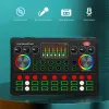 Stand M3 Cartão de som RGB LED sem fio Bluetooth DJ Mixer Cartão de som 20 Efeitos sonoros som para transmissão ao vivo 48V Microfone