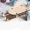 Dekorativa figurer Santa Sleigh Rustic Log Color Natural Mini Christmas Table Decor Wood Xmas Figurinprydnad