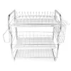 Organisateur d'ustensiles de rangement de cuisine Mettez les plaques de bol porte-plats à 3 couches Disqueurs Disqueurs d'organisation Shelf Couerie Rack