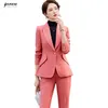 Pantalon de deux pièces pour femmes NAVIU Office dames Set Femmes Spring Autumn 2024 Solid Button Single Slim Formal Blazer Costumes Flare