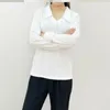 Kvinnors T-skjortor Korean Löst vår Summer Thin Fashion Casual Solid Turn-Down Collar Button Pullovers T-shirts raka kläder 2024