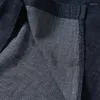 Мужские повседневные рубашки мужчины летние сплайс джинсовая джинсовая кнопка в китайском стиле японская уличная одежда винтаж свободный с коротким рукавом Blouses