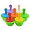 2024 Hot 7 Cavity Silicone Mini Ice Pops Mold Ice Cream Ball Maker Popsicles Molds Baby Diy Food Supplement Tool Moldes de Silicona - For -