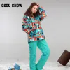 Поляки GSOU Snow New Winter 35 -градусные брюки лыжные брюки Женщины водонепроницаемые брюки сноуборда на открытом воздухе женские брюки с брюками