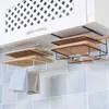 Kitchen Storage Punch Free Wall Mounted Rack Chopping Board Carrier Creative Cupboard Iron Shelves Cabinet For Bathroom