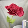 Dekorative Blumen 1PC Großer Simulation Samt Pfingstrose Rote falsche Blume Hochzeitsfenster POGROGROFE DIY HINTERGRUND HAUSKREGIERUNG