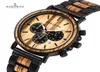 BOBO Bird Wood Watch Men Erkek Kol Saati Luxury Stylish Wood Timespieces Chronograph Military Quartz Watches in Wood Present Box 2102261500