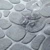 Tappetini da bagno non slip 3d cobblestone in rilievo in rilievo in rilievo di velluto morbido tappeto comodo tappeto portatore moquet pavimento