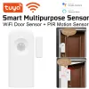 Detector Tuya Smart MultiPurpose Door Sensor e Pir Motion Sensor 2in1 Função com Alexa Google Smart Home Security Smart Life