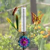 Garden Decorations Butterfly Rain Gauge Solar Powered Accurate Precipitation Measurement Outdoor For Fence Patio Yard Lawn