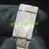 Mens Gold Bling Moisanite Quartz Hip Hop Wrist Watch Watchs Luxury Diamond Iced Out Men Mécanique montre