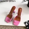 Pantofole da donna estate con tacchi alti clip punta in PVC Fashion Slide Outdoor Brand Sandals Donne a ferro di cavallo Pompe per feste