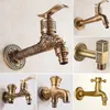 Waschbecken Wasserhähnen Retro Messing Waschmaschinen Wasser Wasserhahn einzelner kaltes Eckbecken Tap Outdoor Garten Drachen Muster Bibcock