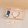 Smycken påsar trä display stapelbar utsökta smyckenhållare bärbara ringörhängen halsbandsorganisatör lådan organisator de pojkar