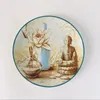 Plates Souvenir Plate Buddha Lotus Flower Round Square Porcelain Artistic Home Decorative Collection Creative Ceramic Dish