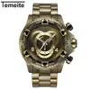 13 Kashchi Spring Antique Bronze Waterproof Steel Band Casual Men's Quartz Watch 89