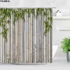 Cortinas de chuveiro zen verde de bambu de pedra buda lótus vela asiático japonês cenário de jardim de banheira de banheiro decoração de banheiro decoração de banheiro