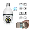 Cameras 5G WiFi E27 Bulbe Night Vision Camera Surveillance Full Color Automatic Human Tracking 4x Digital Zoom Video Security Monitor