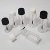 保管ボトル5ml10ml黒い帽子と白い小さなサンプル接着剤付き透明なプラスチックペットブラシボトル