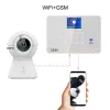 Kits WolfGuard WiFi GSM LCD Home Alarm Sicherheitssystem Tuya App Steuerelement 11 Sprachen DIY Camera Solar Siren PIR Detektor -Türsensor