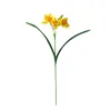 Decorative Flowers 15Pcs Simulated Nordic Daffodils Silk Flower For Indoor Home Table Decorations Fake Narcissus Wedding Arrangement