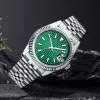 Corgeut 36mm NH35 Diamond Jungle Men's Watches Automatiska mekaniska safirdatum Display Magnifier Watch for Man Reloj ET