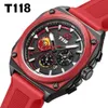 31 T118 Brand Quartz per tempi sportivi multifunzionali, orologio da uomo impermeabile luminoso