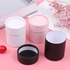 Gift Wrap 1Pcs Round Flower Paper Boxes Lid Hug Florist Flowers Bucket Packaging Box Candy Bar Party Wedding Storage