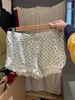 Damenshorts Jyate Spitzenverkleidung Blumen Frau 2024 Sommerknopf Elastische Taille gerade kurze Hosen süße Sweatshorts lässige Unterwäsche zu Hause