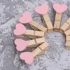 Frames 30pcs Coeur Pinches à linge en bois PO POCES POEURS CRIPS CRIPS AVEC CORCES POUR LA PARTIE DE MEILLEMENT ()